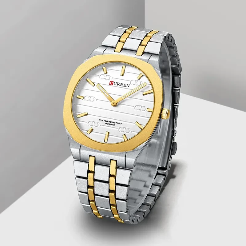 CURREN 8444 NEW silver gold white